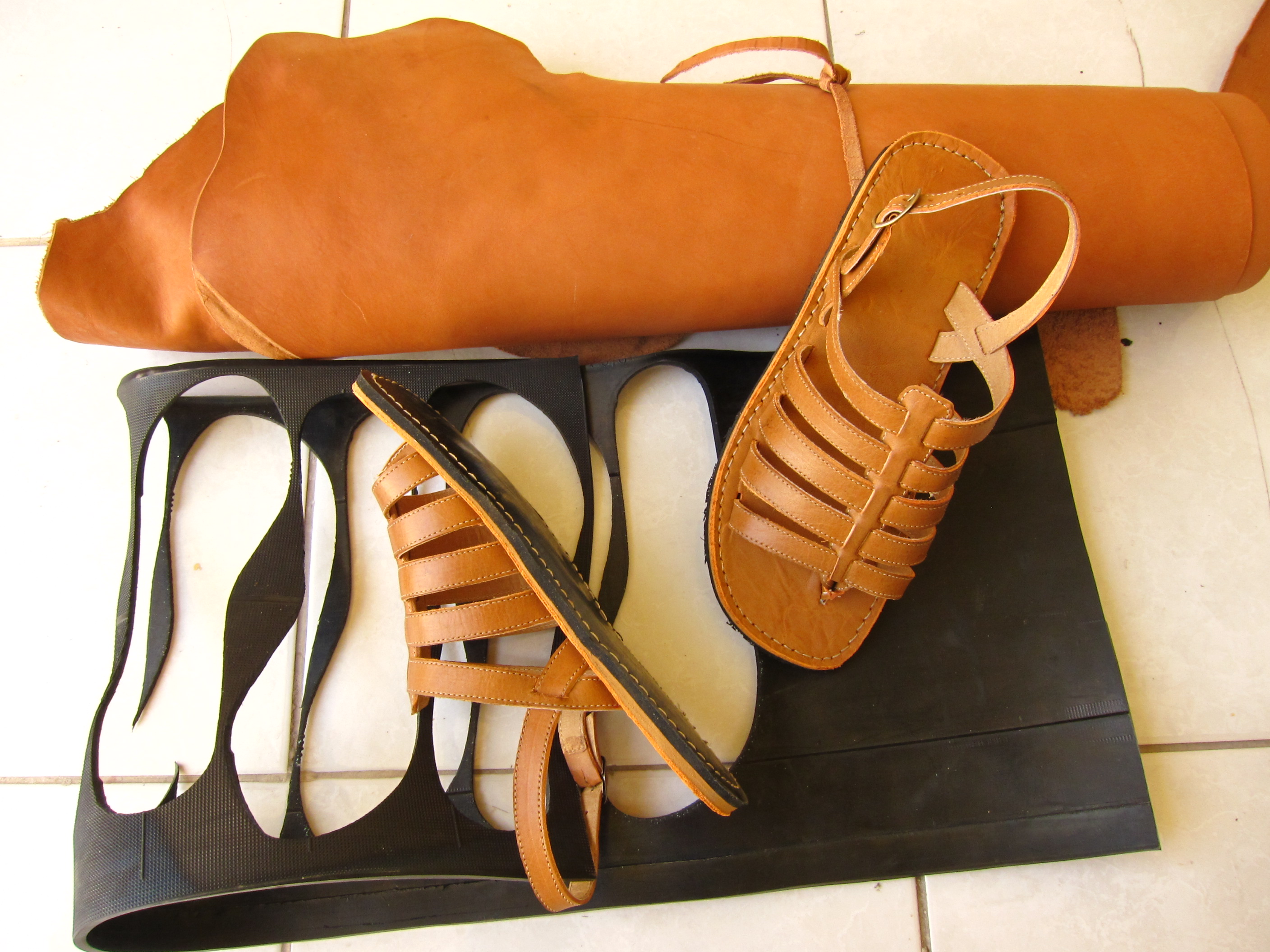 ... sandals is pretty simple stuff: Fine leather and recycled airplane